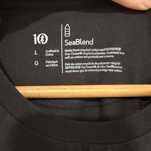 Tentree | Tentree Women’s Seablend Black Crew Neck Short Sleeve Tee Size Large - Picture 3 of 7